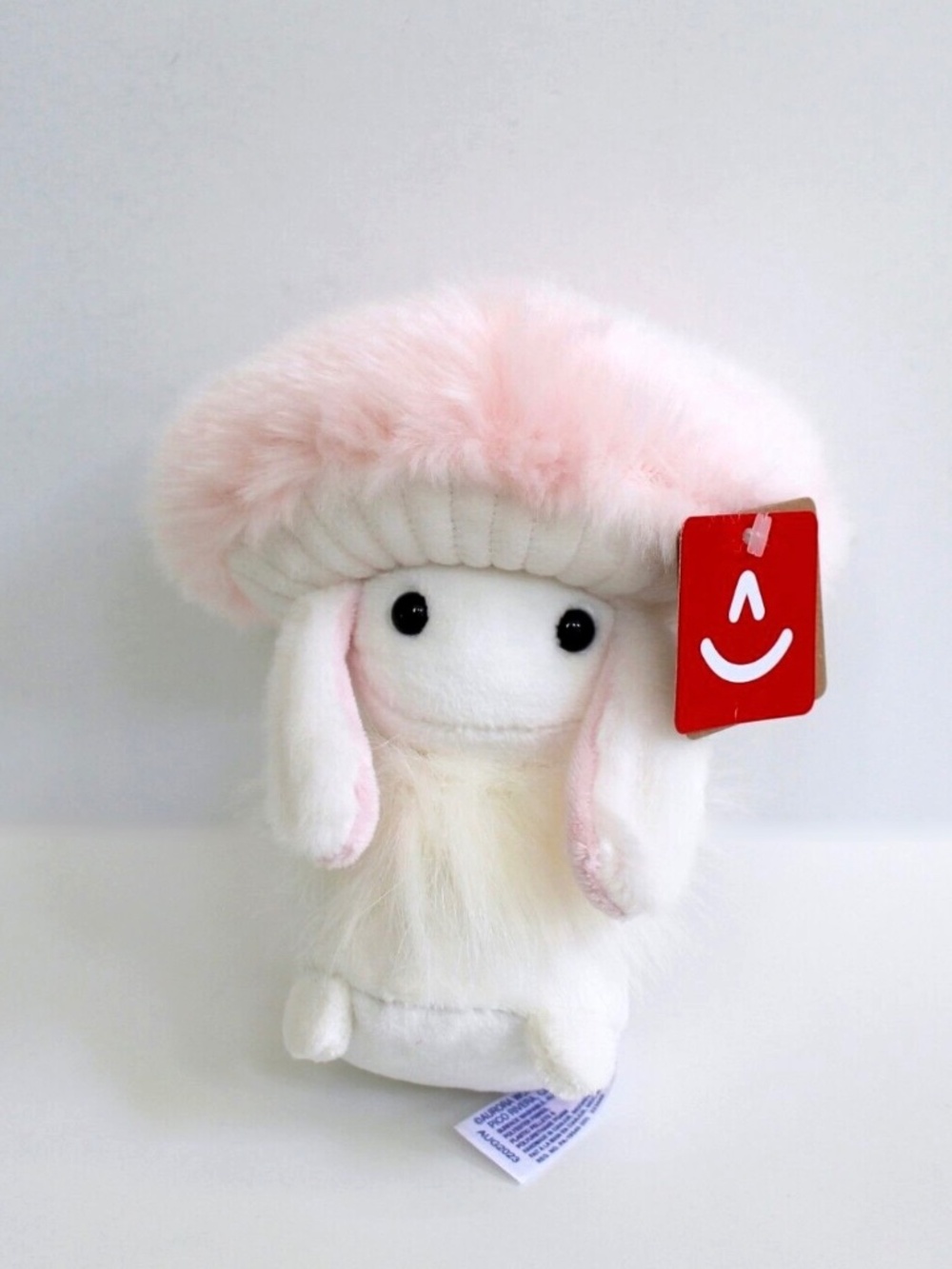 Aurora Fungi Bunny Friends White Pink Plush Stuffed Animal 6" NEW